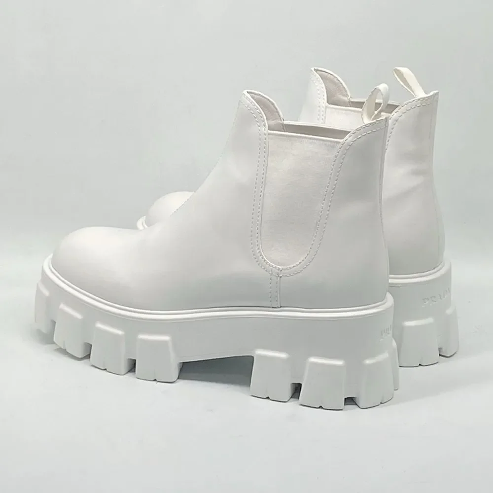 Prada Monolith Leather Lug-Sole Chelsea Boots size 37 - Picture 9 of 16